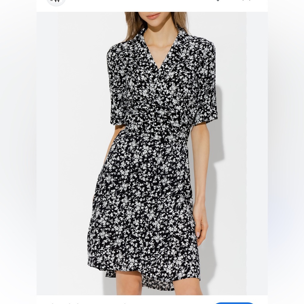 Ganni floral print wrap dress XS